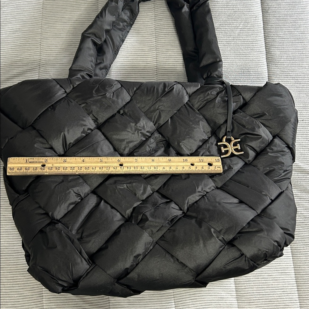 Sam Edelman Large Woven Quilted Puffer Shoulder Bag Tote Purse Handbag - Picture 4 of 10
